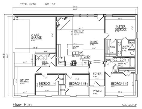 60x40 metal house plans|40x50 floor plans with garage.